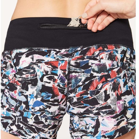Lululemon Run Times Short II *4" inseam size 4 Culture Clash Multi Black W7AK9S - Picture 2 of 4